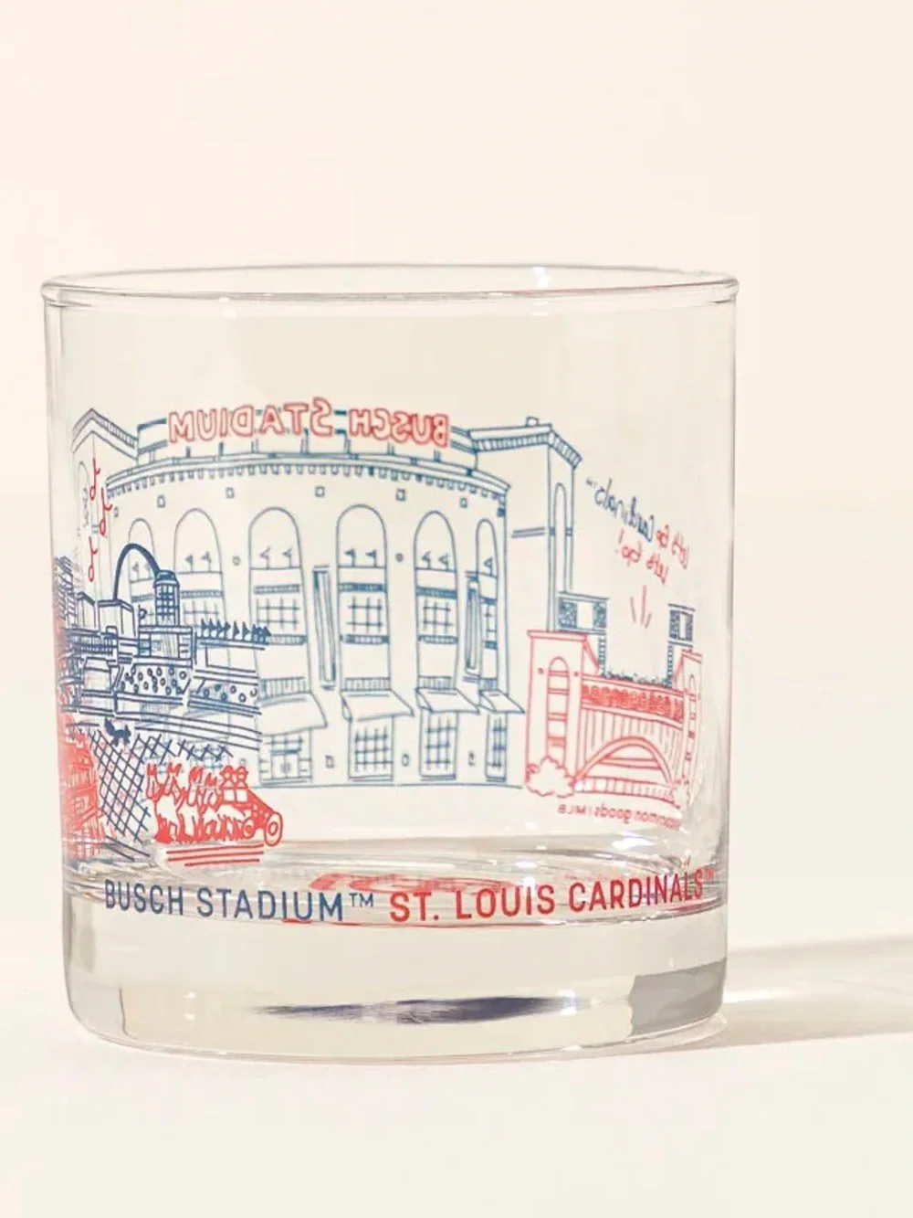 Uncommon Goods Busch Stadium St. Louis Cardinals Collectible Glass - Red & Blue
